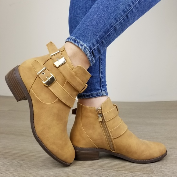 Vegan Nubuck Chestnut Color Ankle Boots-C1 - Picture 7 of 8